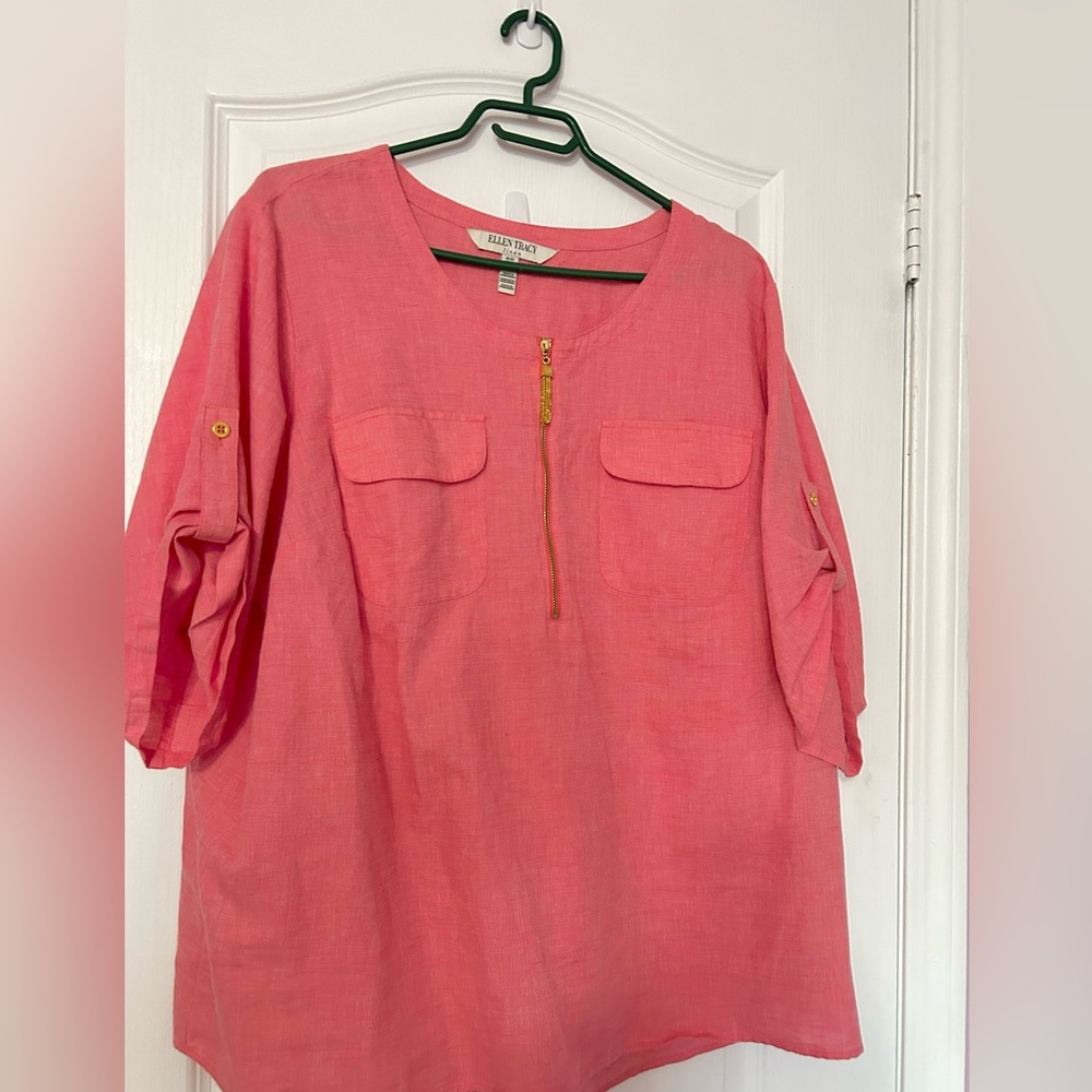 Ellen Tracy Pink Women's Top Size 2X